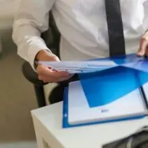 A person in a white shirt